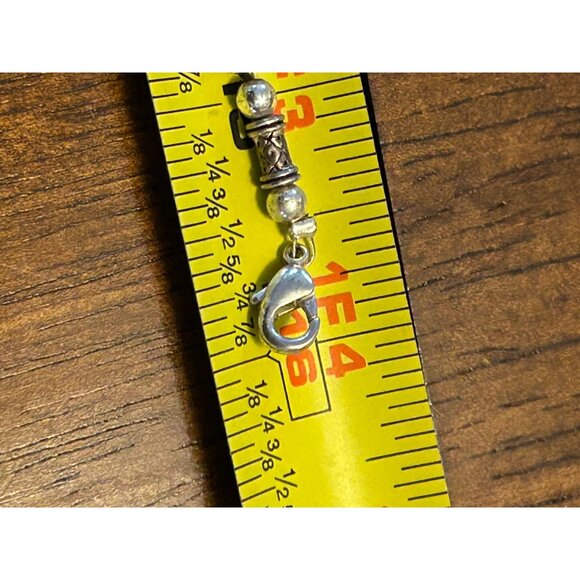 Vintage Napier Silver-Tone Beaded Necklace Textured Cylindrical Metal Beads 18" - Picture 10 of 10